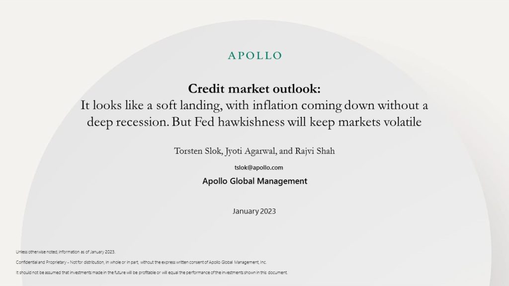 Credit market outlook