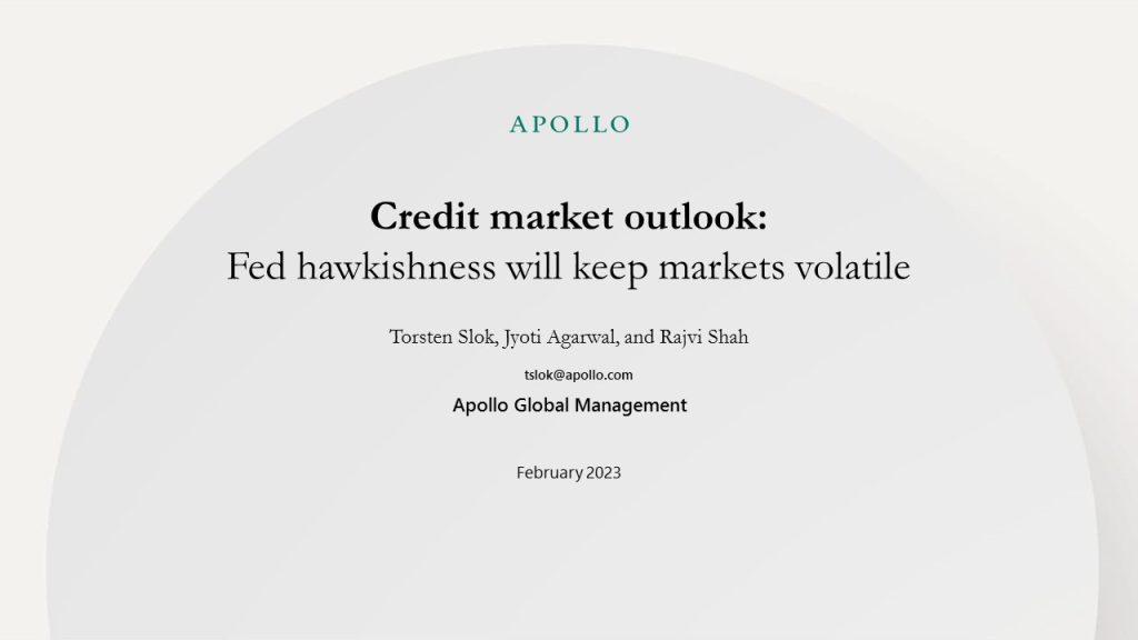 Credit market outlook
