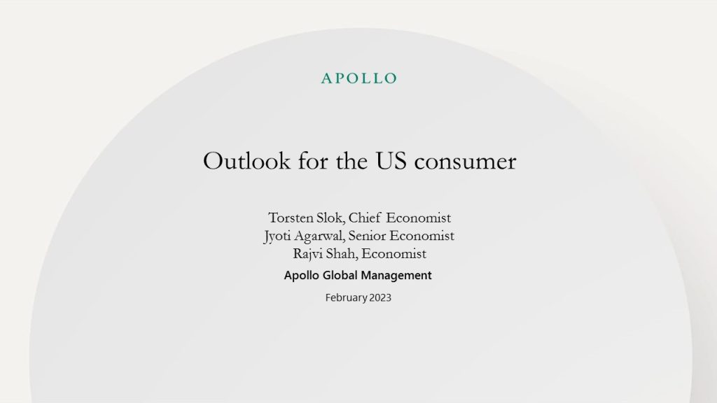 Outlook for the US consumer 