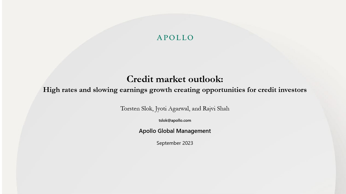 Credit market outlook