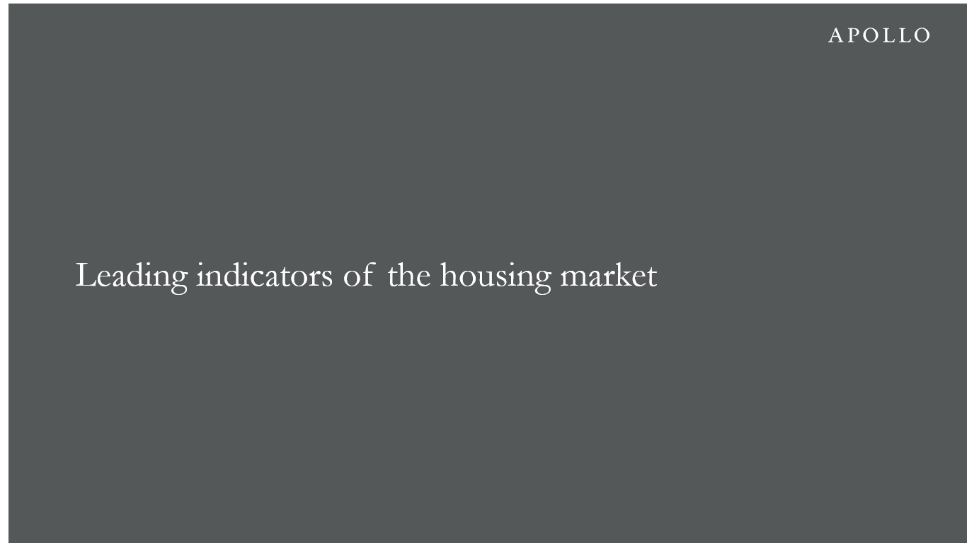 Leading indicators of the housing market