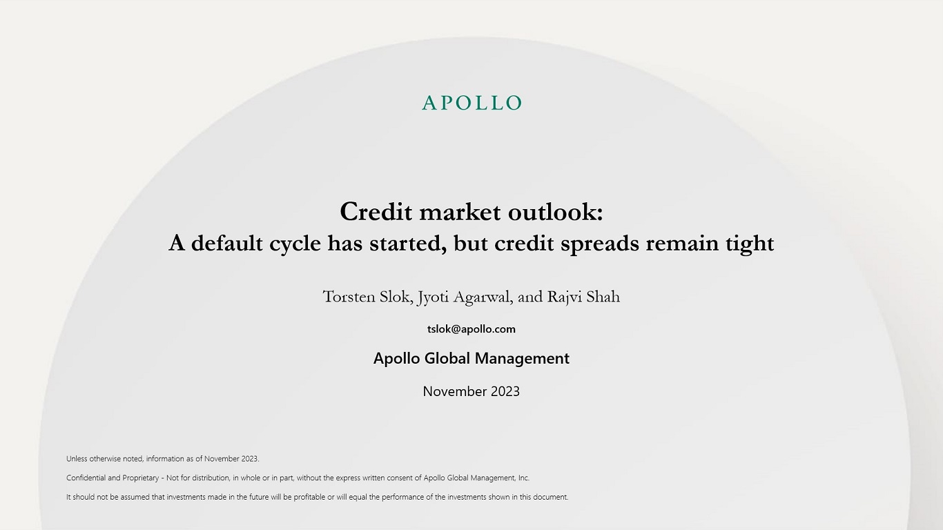 Credit market outlook
