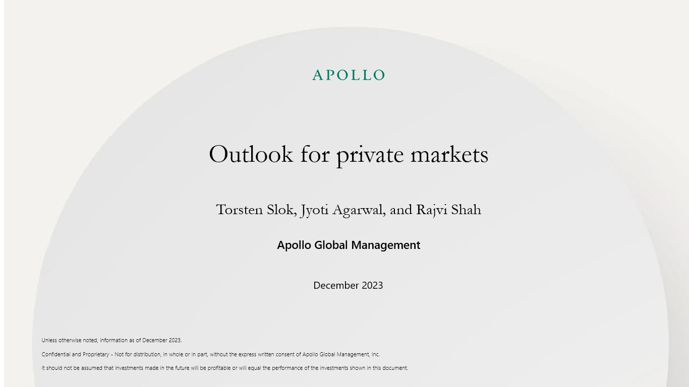 Outlook for private markets