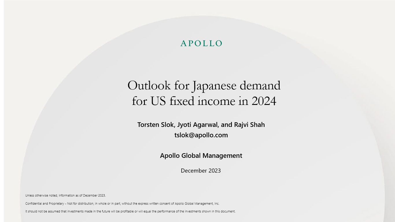 Outlook for Japanese demand for US fixed income in 2024