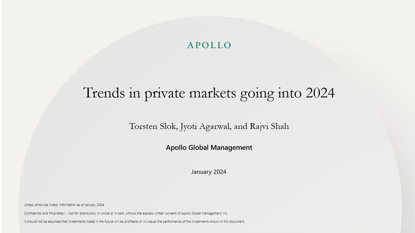 Trends in private markets going into 2024