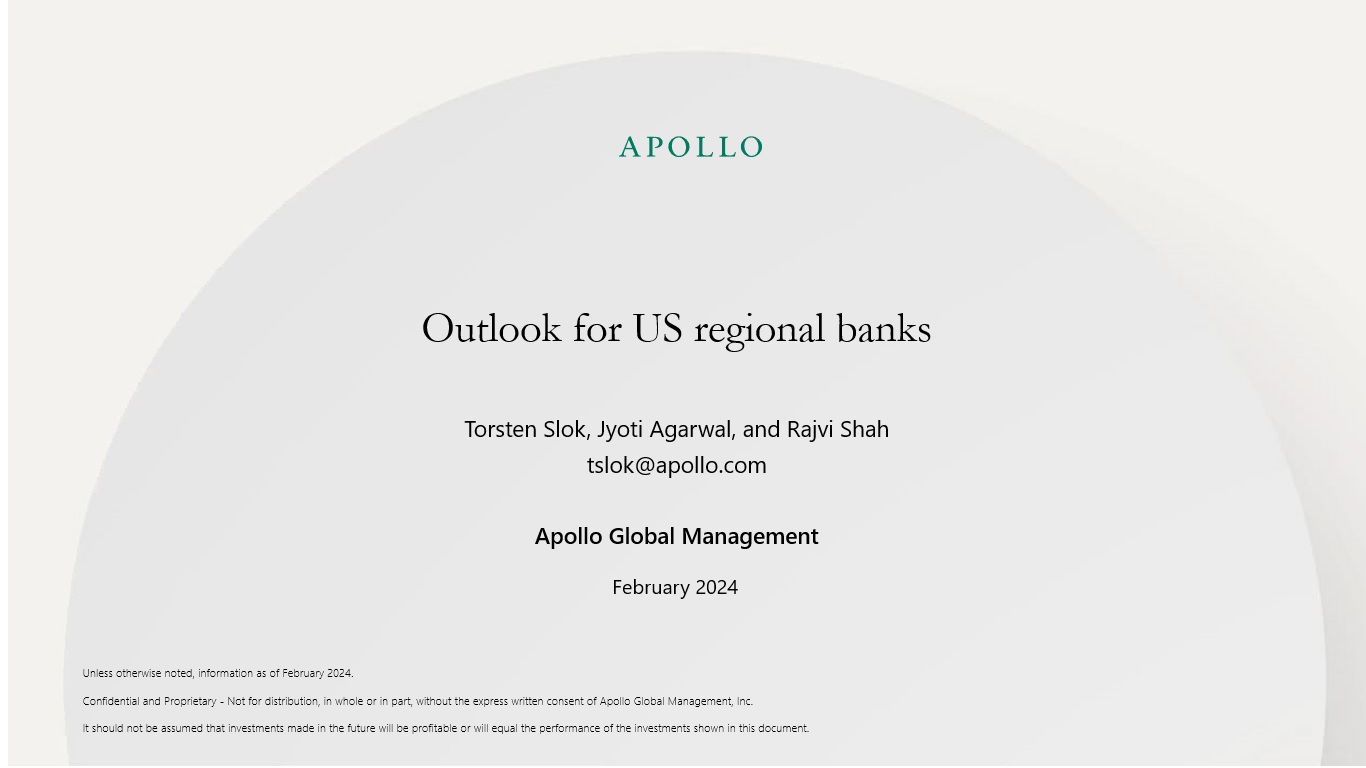 Outlook for US regional banks