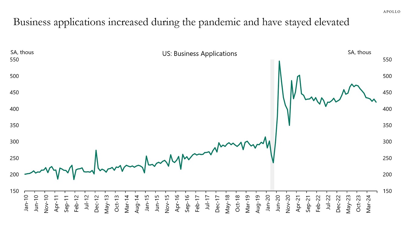 Business applications increased during the pandemic and have stayed elevated