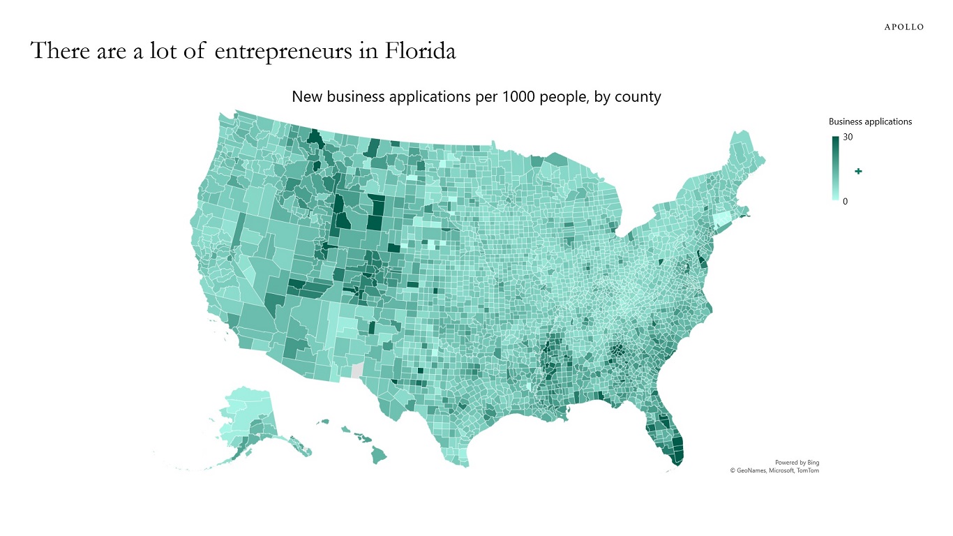 There are a lot of entrepreneurs in Florida