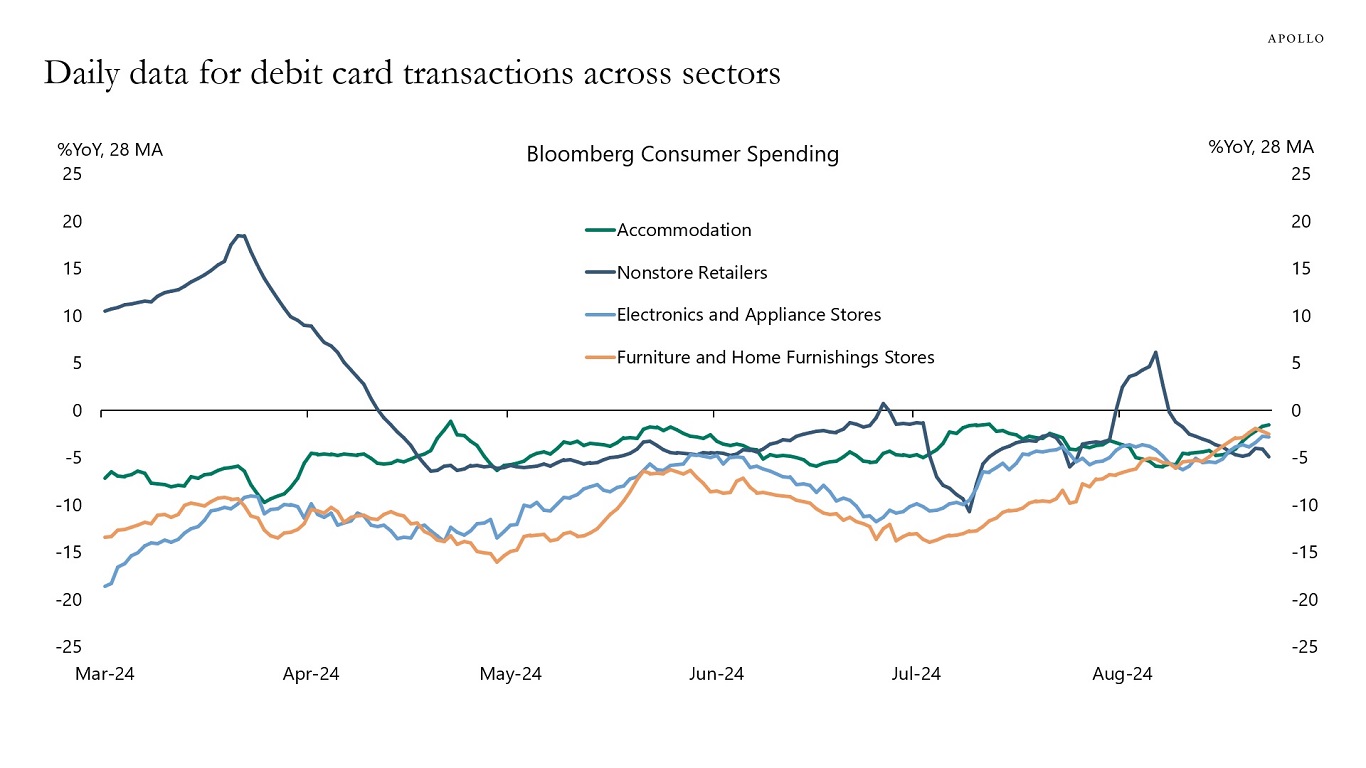 Daily data for debit card transactions across sectors