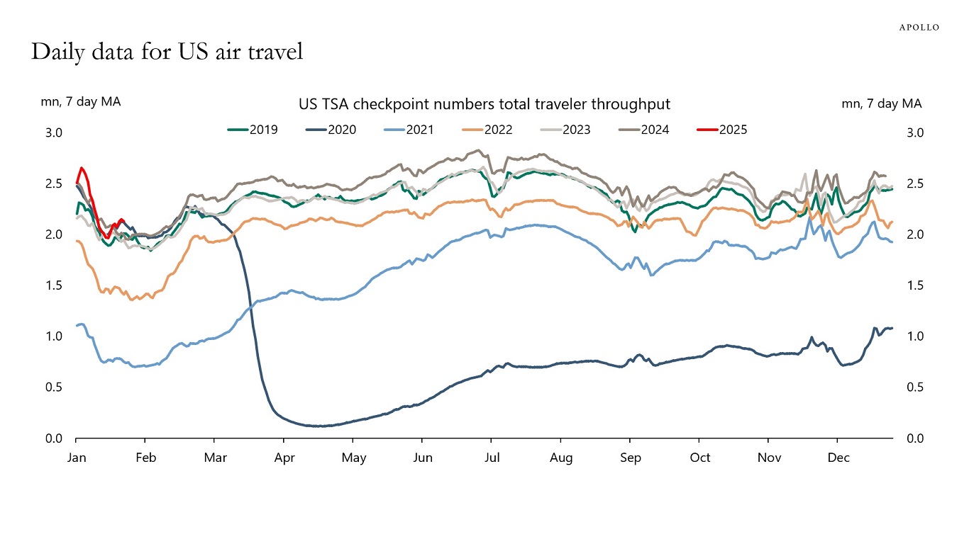 Daily data for US air travel